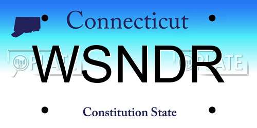 WSNDR Connecticut License Plate