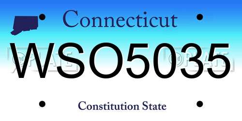 WSO5035 Connecticut License Plate
