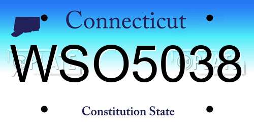 WSO5038 Connecticut License Plate