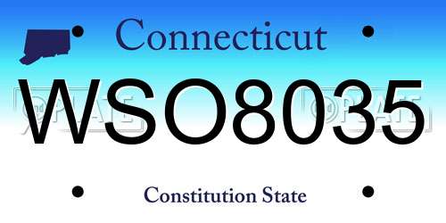 WSO8035 Connecticut License Plate