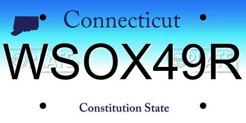 WSOX49R Connecticut License Plate