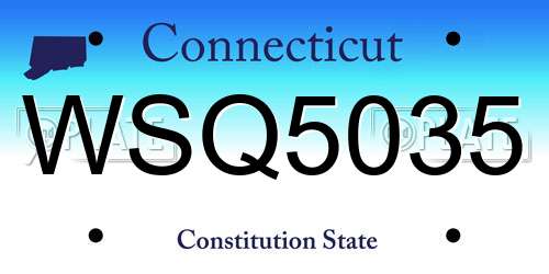 WSQ5035 Connecticut License Plate