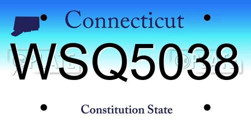 WSQ5038 Connecticut License Plate