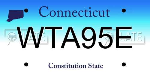 WTA95E Connecticut License Plate