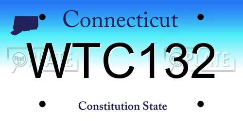 WTC132 Connecticut License Plate