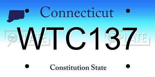WTC137 Connecticut License Plate