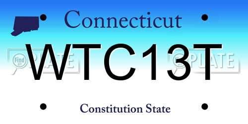WTC13T Connecticut License Plate