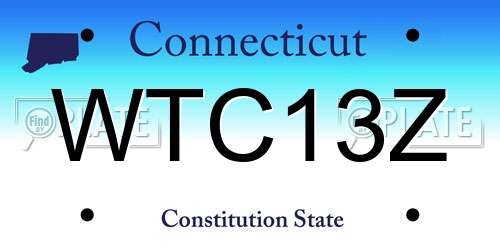 WTC13Z Connecticut License Plate