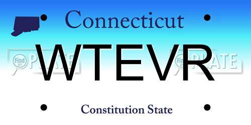 WTEVR Connecticut License Plate