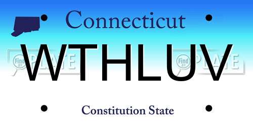 WTHLUV Connecticut License Plate