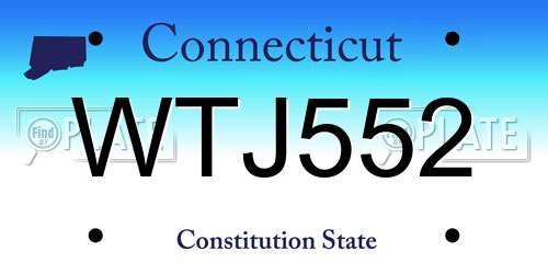WTJ552 Connecticut License Plate