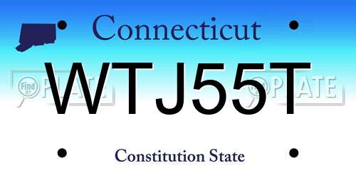 WTJ55T Connecticut License Plate