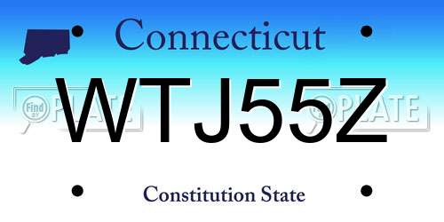 WTJ55Z Connecticut License Plate