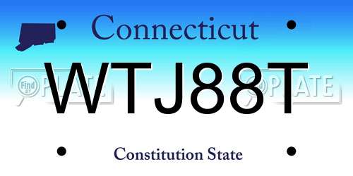 WTJ88T Connecticut License Plate
