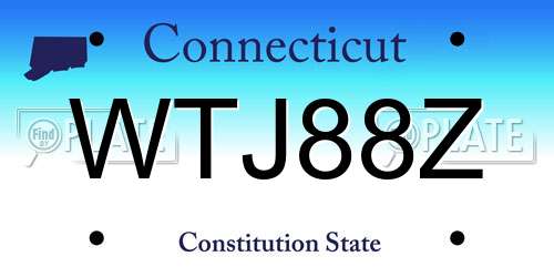 WTJ88Z Connecticut License Plate