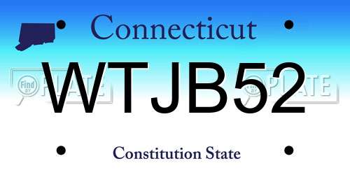 WTJB52 Connecticut License Plate