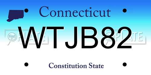 WTJB82 Connecticut License Plate