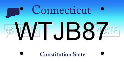 WTJB87 Connecticut License Plate