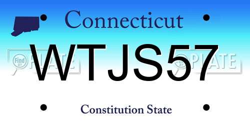 WTJS57 Connecticut License Plate