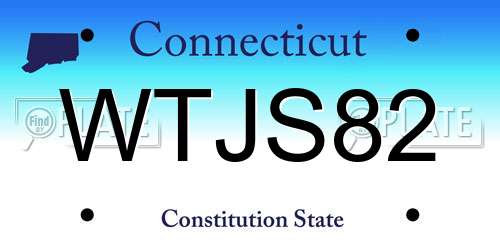 WTJS82 Connecticut License Plate