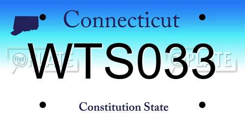 WTS033 Connecticut License Plate