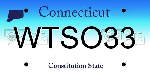 WTSO33 Connecticut License Plate