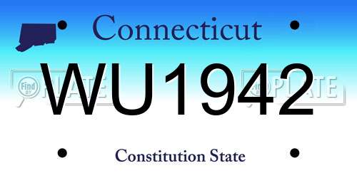 WU1942 Connecticut License Plate
