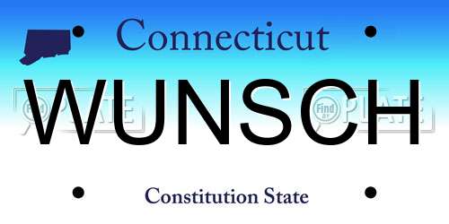 WUNSCH Connecticut License Plate