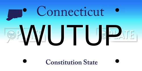 WUTUP Connecticut License Plate