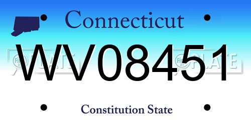WV08451 Connecticut License Plate