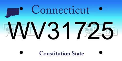 WV31725 Connecticut License Plate