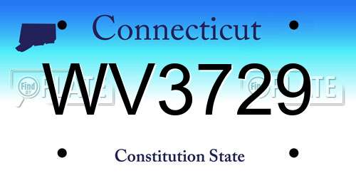 WV3729 Connecticut License Plate