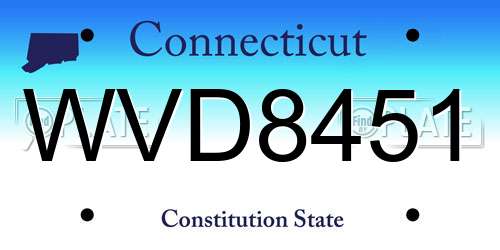 WVD8451 Connecticut License Plate