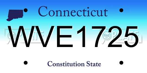 WVE1725 Connecticut License Plate