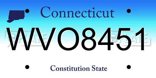 WVO8451 Connecticut License Plate