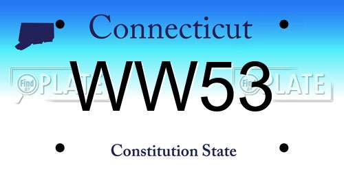 WW53 Connecticut License Plate