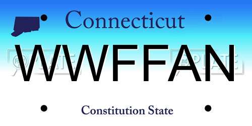 WWFFAN Connecticut License Plate