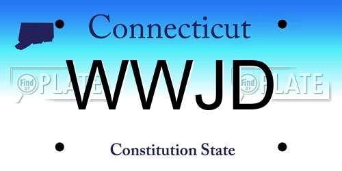 WWJD Connecticut License Plate