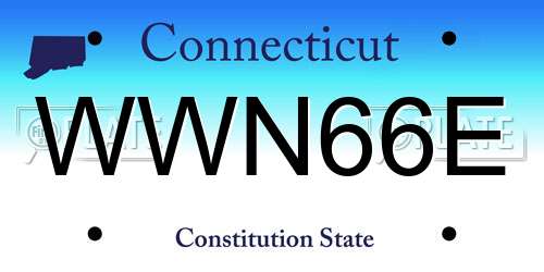 WWN66E Connecticut License Plate