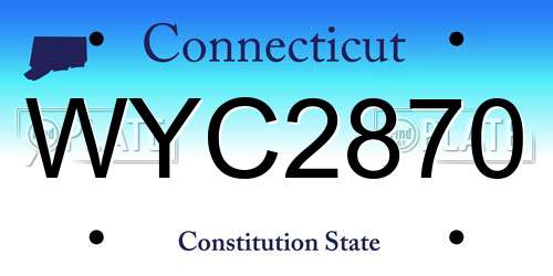 WYC2870 Connecticut License Plate