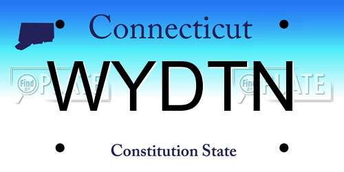 WYDTN Connecticut License Plate