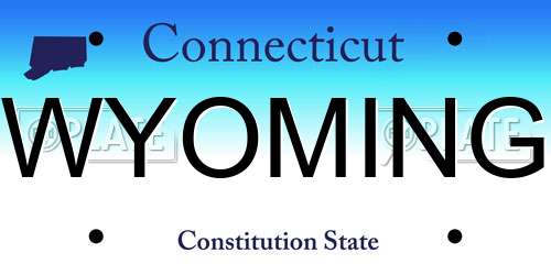WYOMING Connecticut License Plate