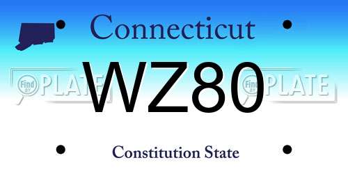 WZ80 Connecticut License Plate
