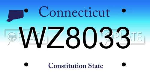 WZ8033 Connecticut License Plate
