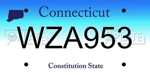 WZA953 Connecticut License Plate