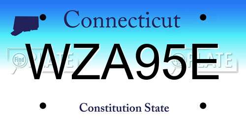 WZA95E Connecticut License Plate