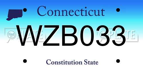 WZB033 Connecticut License Plate