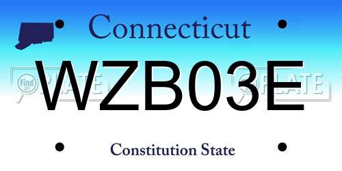 WZB03E Connecticut License Plate