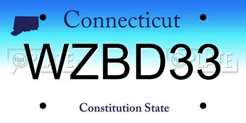 WZBD33 Connecticut License Plate