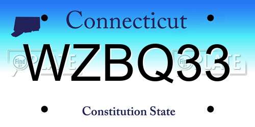 WZBQ33 Connecticut License Plate